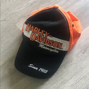 Harley-Davidson Orange and Black Baseball Cap Kids
